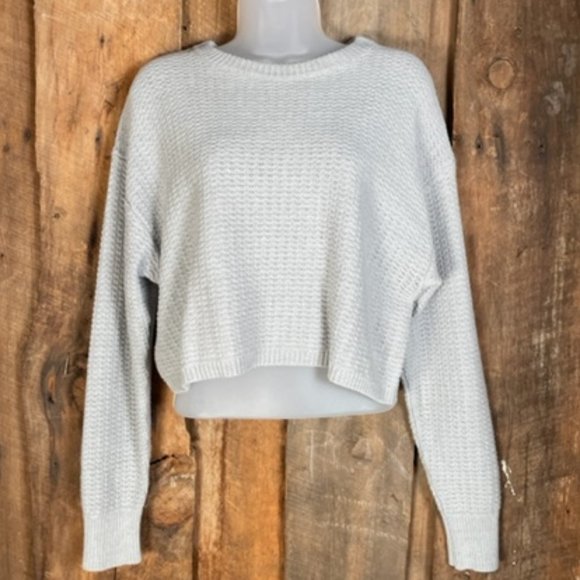 Abound Dusty Blue Cropped Sweater - Size Medium - Picture 2 of 11